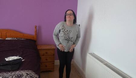 Wife Undresses getting ready for work as secretary