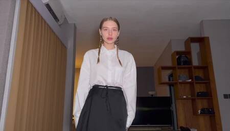 A classmate from a parochial school is sucking my candle for repose