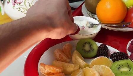 Stepmom and stepson food fetish