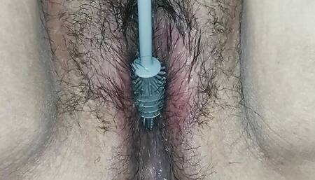 My dirty pussy gets a fret brush cleaning