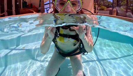 Aquaphilias- Ziva Fey- Shows off her SCUBA skills wearing sheer micro bikini