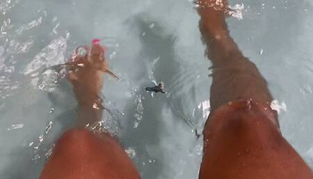 Teenie and Giantess in Pool 1080