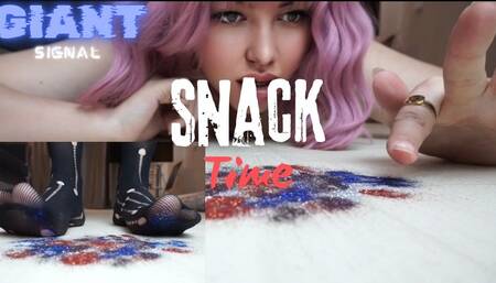 snack time giant swallow tiny