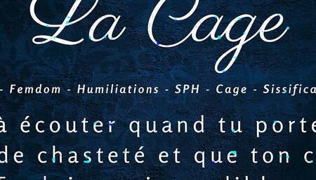 JOI for a caged guy who has to dildo his ass   French Audio Porn
