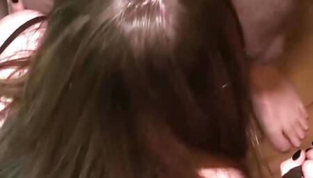 Slutty newcomer sucks dick and takes a face full of cum