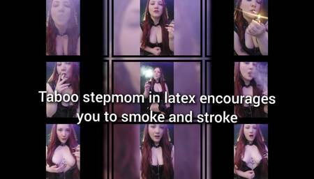 Taboo stepmom in latex encourages you to play "Stroke-A-Long" #1