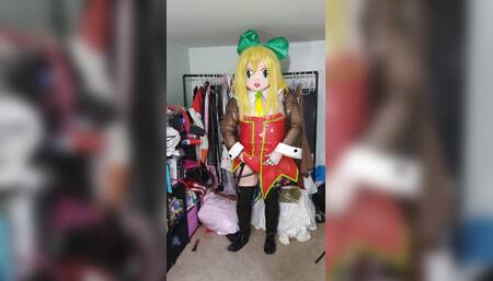 Kigurumi Roll PVC Bunny Suit Breathplay and Hands Free Vibrator