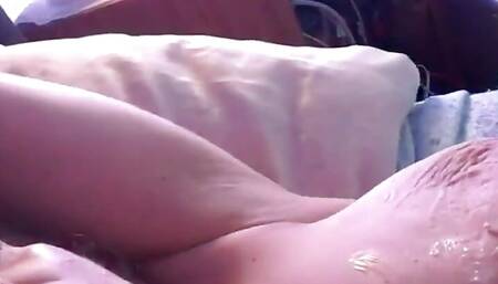 Giggly Submissive "human Plate" Serves Ham and Cheese Sandwich to Dom, on Tits and Pussy