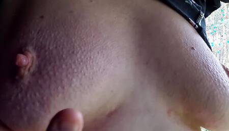 Naked boobs spanking in barbecue hut