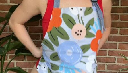 Showing off her amazing butt in her sexy red thong