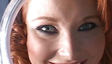 Natural Redhead Licked and Fucked by Two Horny Dudes Simultaneously