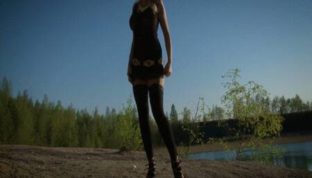 813 leopard western girl Angel Wicky by the lake