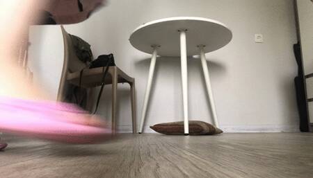 Slippers, soles show!