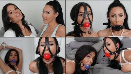 Mila & Latina's Bound Bliss: Silenced with Huge Gags, Strung Up & Drooling! (FullHD)