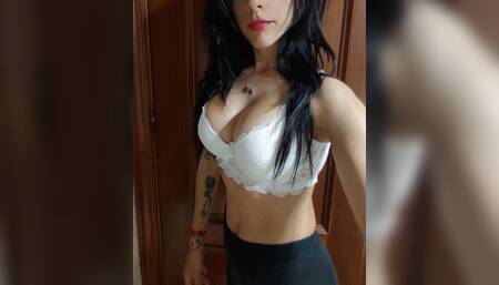 I suck his cock in bed in doggy and he cums in my mouth