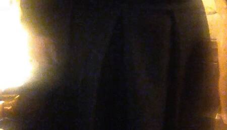 Sexy molly in a black dress dancing to party music