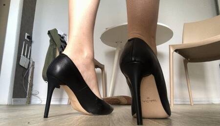 Heels dangling!