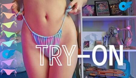 Bikini try-on haul, trying out a lot of bikini panties