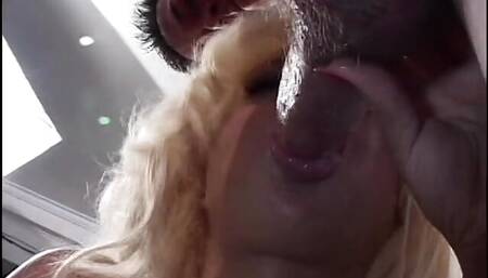 Fuckable blonde bitch with good pierced boobs wants sperm face wash