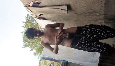 I taken nude bath at my open bathroom