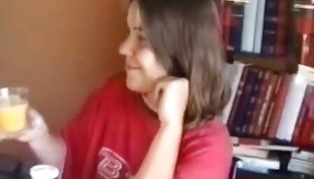 Casting of a young hairy brunette banged and jizzed on body