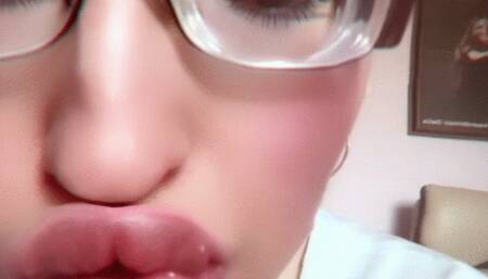 Lip gloss and big lips