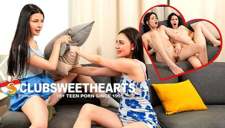Eva Murkovski and Cherry Wise Pillow Fights and Pussy Rubs for ClubSweethearts