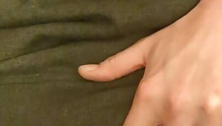 Azriel is back edging her hard erect spasming clit while standing with hip thrusting orgasms