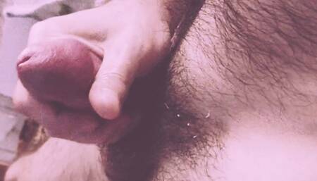 Big Dick Stubble Unshaved Pubis Man Close Up, Ejaculation