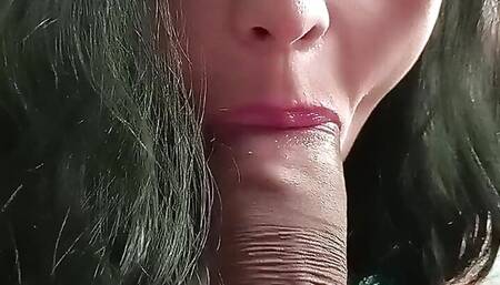 Beautiful wife gives me the best cock suck without using her hands until I cum in her mouth