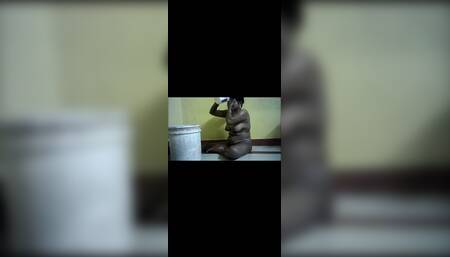 Indian village house hot wife freshup