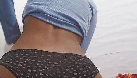 Punjabi Babe strips and masturbates while on phone