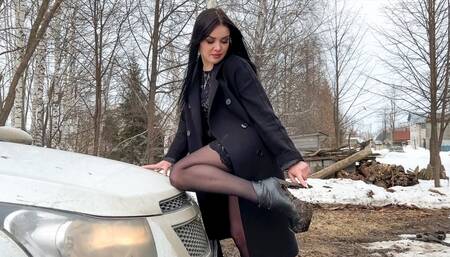 HIGH HEELS Walking mud high heels, sinking heels, sole, crush boots