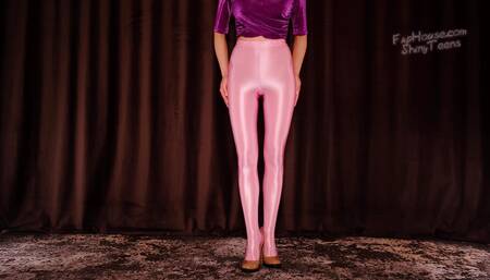 690 Shiny rose leohex pantyhose