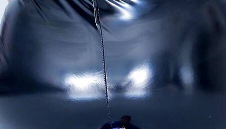 Giant girl farting in latex