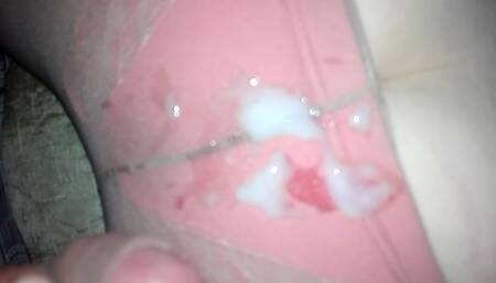 Cum on her pantyhosed and panty ass then on her bare feet