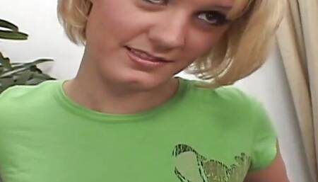 Blonde Teen Kelly Gives a Point of View Handjob