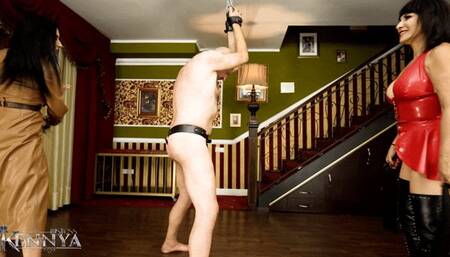 A painful double whipping from me and Miss Dupont