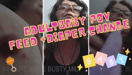 Adultbaby POV Feed + Diaper Change 720p