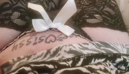 Sissy in Panties and Thigh Highs and Heels