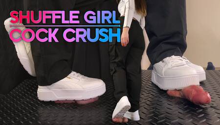 Shuffle Girl Cock Crush in White Platform Sneakers - Shoejob, Trampling, Sneakers, White Puma