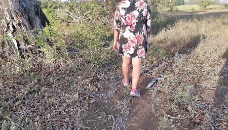 She Rides a Hot and Strange Outdoor Situation Ending in Pussy Fucking
