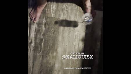 Femdom Task - Water Bottle Tied to Balls