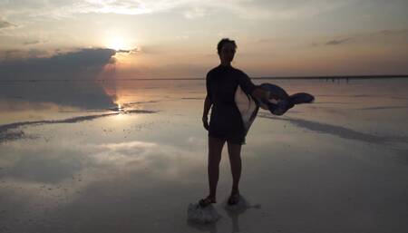 Erotic Dance on salt crust of Salt Lake  Elton