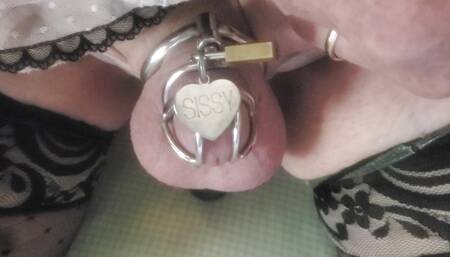 Sissy in Chastity and Panties