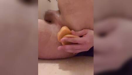 Masturbating my juicy ass with a dildo