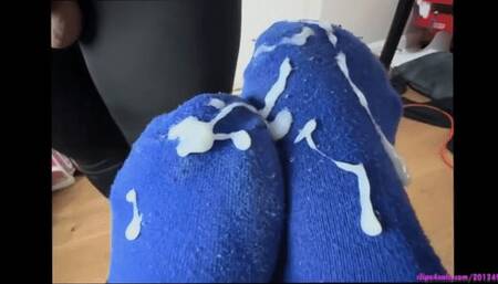 My pov blueberry with icing sockjob ( massive load all over my socks)