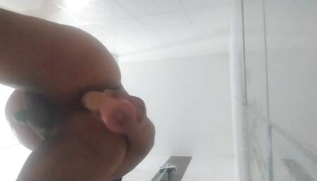 In the bathroom