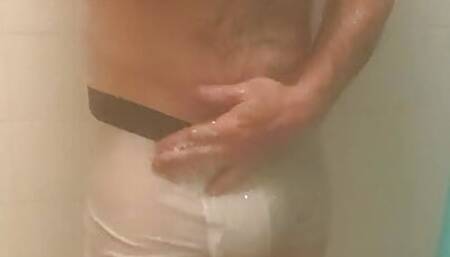 Task to shower wearing his own boxers then swap into his apprentices CKs .......