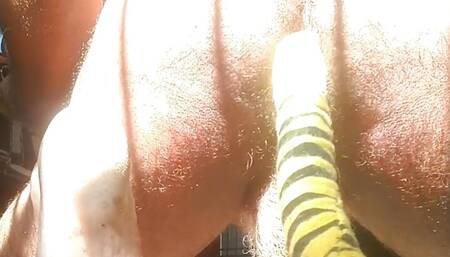 When my wife makeup to  me as Lion. Lionman play on the cage.